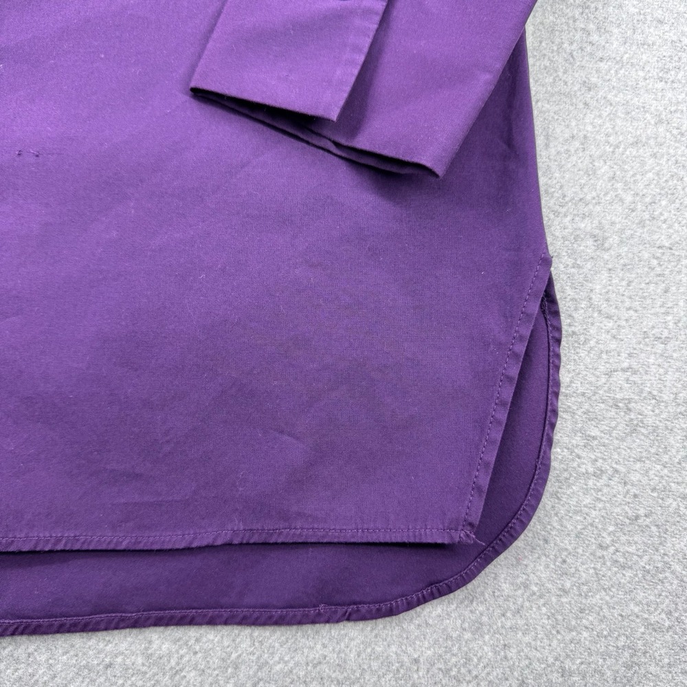 Lafayette 148 Luisa Purple‎ Stretch Cotton Long Tunic Shirt Women's P Petite - Picture 4 of 9